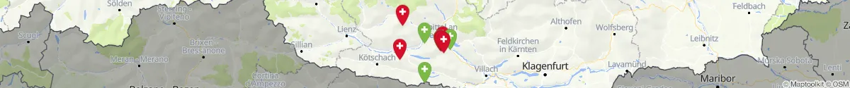 Kartenansicht für Apotheken-Notdienste in der Nähe von Sachsenburg (Spittal an der Drau, Kärnten)